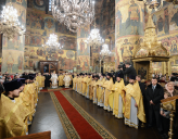Божественная литургия в Патриаршем Успенском соборе Московского Кремля